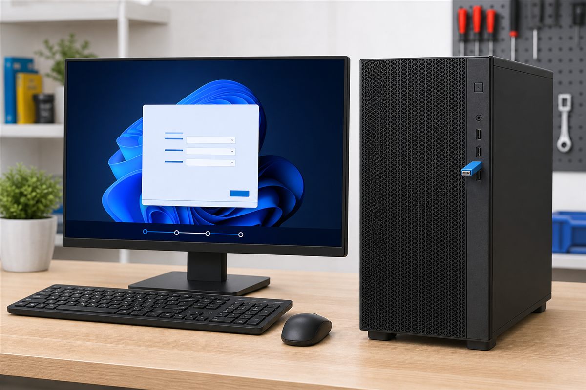 התקנת Windows 11 מכונן USB במחשב חדש
